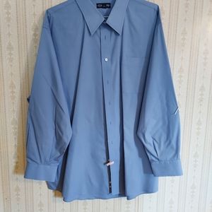 Men's button down dress shirt light blue big and tall